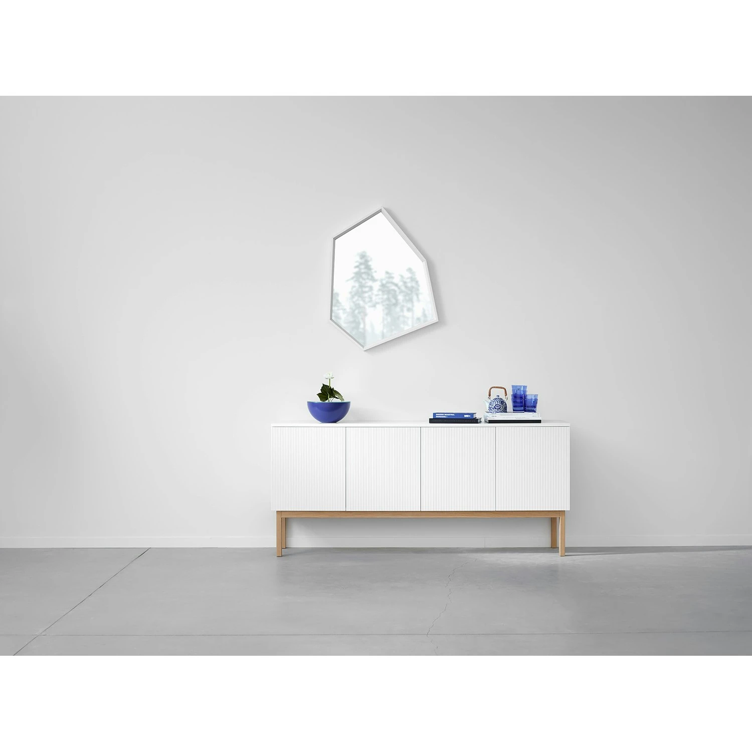 Beam Cabinet, White/Oiled Oak 4 Beam Cabinet, White/Oiled Oak - Afbeelding 2