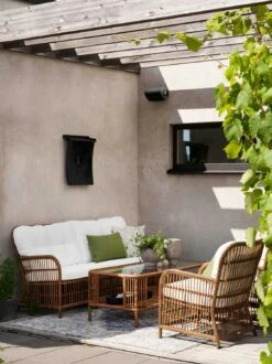 Brafab Anemon Loungestoel, Naturel/Wit -Meubelwinkel brafab anemon lounge armchair with cushion 1