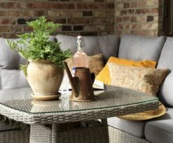 Brafab Ashfield Table 80x80 H69, Beige/Glas -Meubelwinkel brafab ashfield sofa group with table 8