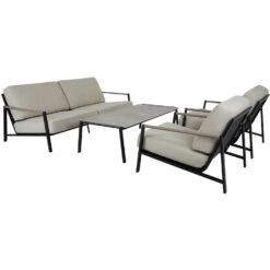 Brafab Lyra Loungeset 4,5 Zitplaatsen, Zwart/Zand