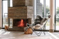 Iceland Mariposa BF Stoel, Shorn Grey/Zwart -Meubelwinkel cuero iceland mariposa butterfly chair shorn grey 5