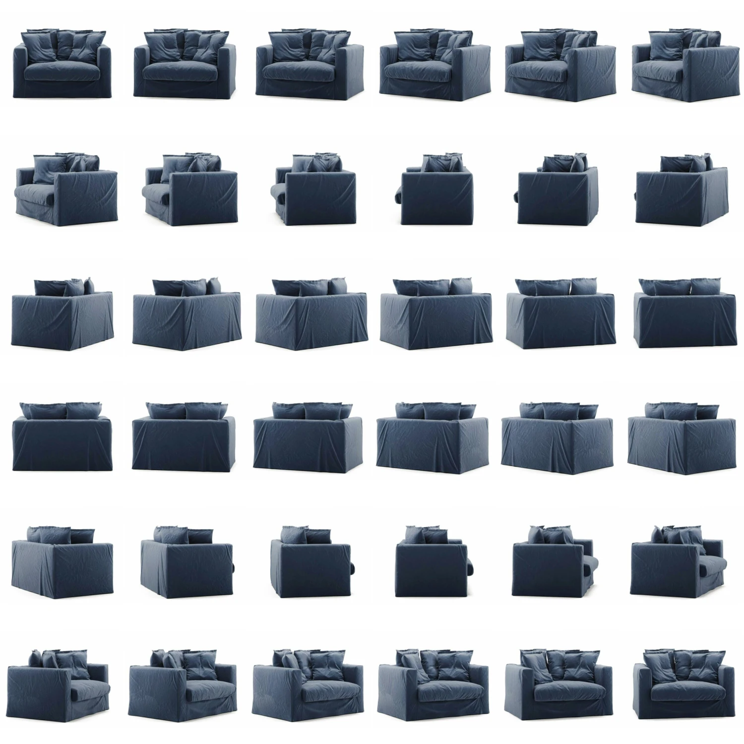 Le Grand Air Love Seat Katoen, Donkerblauw 7 Le Grand Air Love Seat Katoen, Donkerblauw - Afbeelding 5