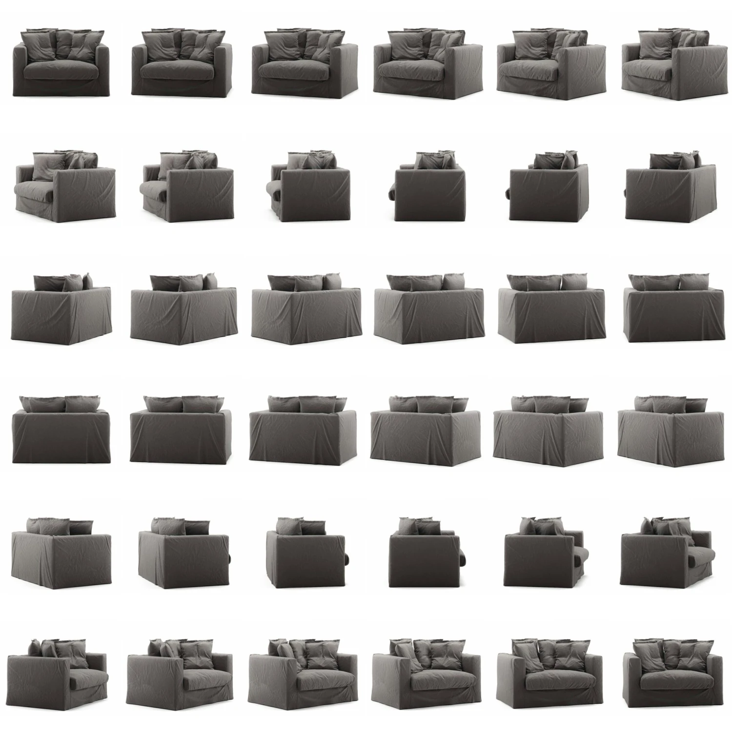 Le Grand Air Love Seat Katoen, Grijs 7 Le Grand Air Love Seat Katoen, Grijs - Afbeelding 5