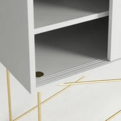 Vogue Media Furniture 136H, White/2W/Brass -Meubelwinkel decotique vogue media furniture 136 with frame stand 259