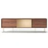Vogue Media Furniture 180L, Walnut/2W1B/Brass -Meubelwinkel decotique vogue media furniture 180 one brass door legs 38