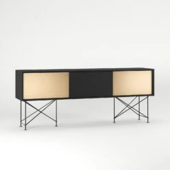 Vogue Media Furniture 180H, Antracit/1A2B/Black -Meubelwinkel decotique vogue media furniture 180 two brass doors frame 194