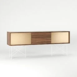 Vogue Media Furniture 180H, Walnut/1W2B/White -Meubelwinkel decotique vogue media furniture 180 two brass doors frame 302