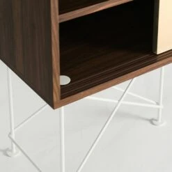 Vogue Media Furniture 180H, Walnut/1W2B/White -Meubelwinkel decotique vogue media furniture 180 two brass doors frame 303