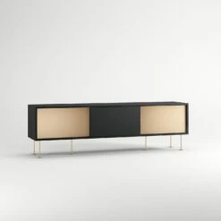 Vogue Mediabänk 180L, Antracit/1A2B/Mässing 10 Vogue Mediabänk 180L, Antracit/1A2B/Mässing -Meubelwinkel decotique vogue media furniture 180 two brass doors legs 70