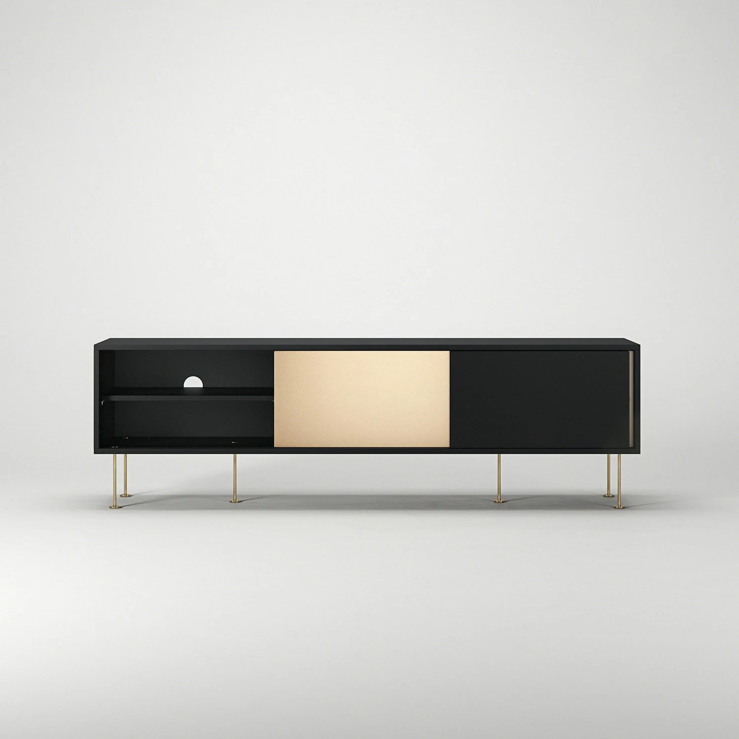 Vogue Mediabänk 180L, Antracit/1A2B/Mässing 7 Vogue Mediabänk 180L, Antracit/1A2B/Mässing - Afbeelding 5