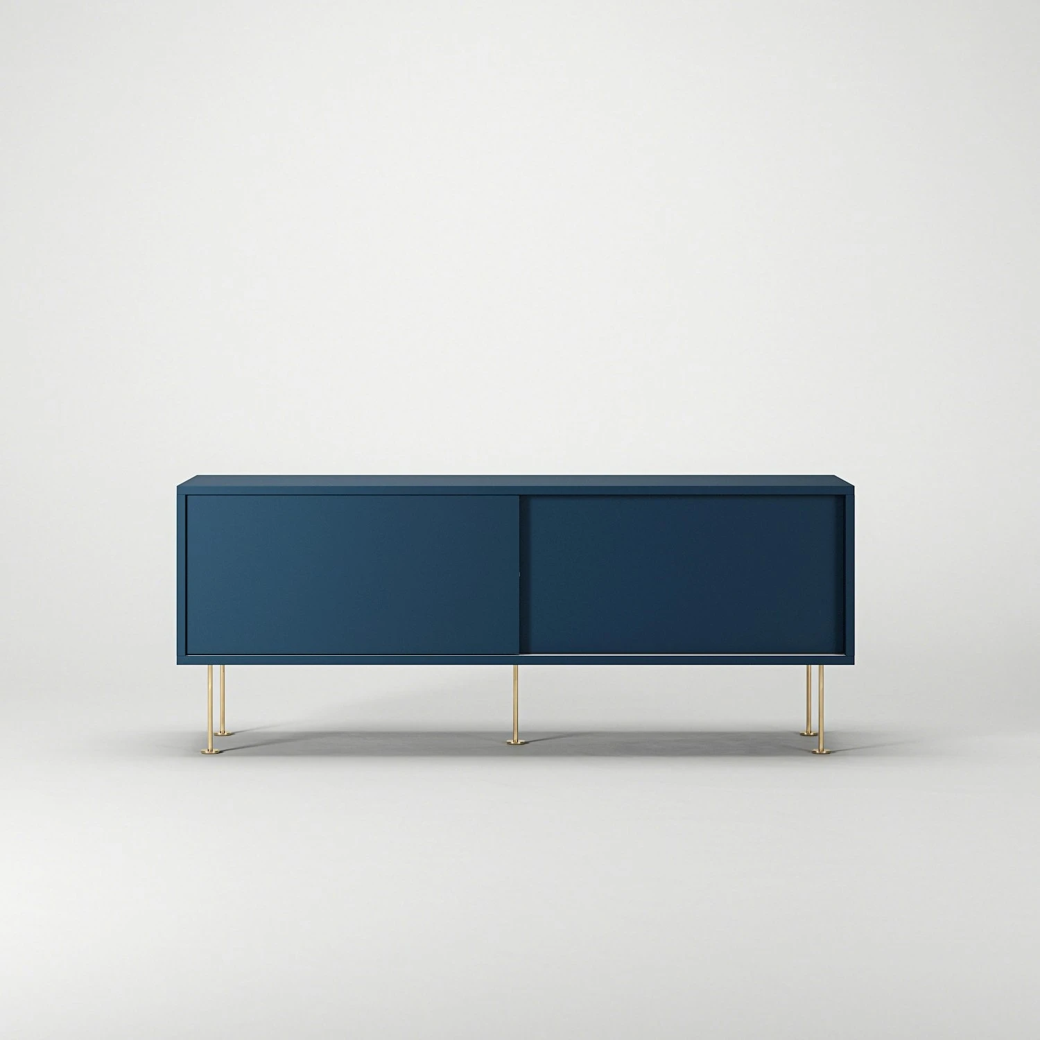 Vogue Mediakast Met Poten 136 Cm, Donkerblauw / Messing 4 Vogue Mediakast Met Poten 136 Cm, Donkerblauw / Messing - Afbeelding 2