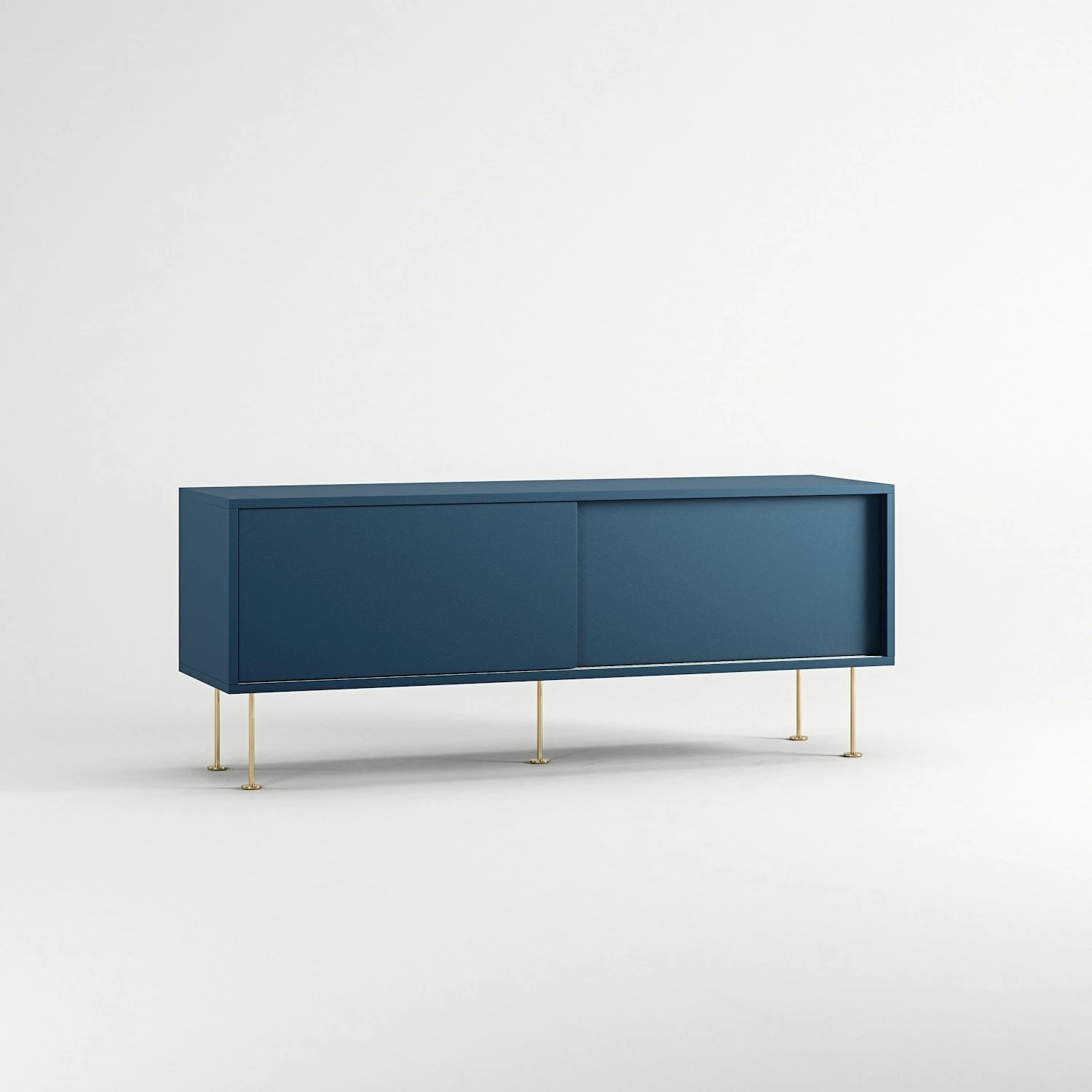 Vogue Mediakast Met Poten 136 Cm, Donkerblauw / Messing 5 Vogue Mediakast Met Poten 136 Cm, Donkerblauw / Messing - Afbeelding 3