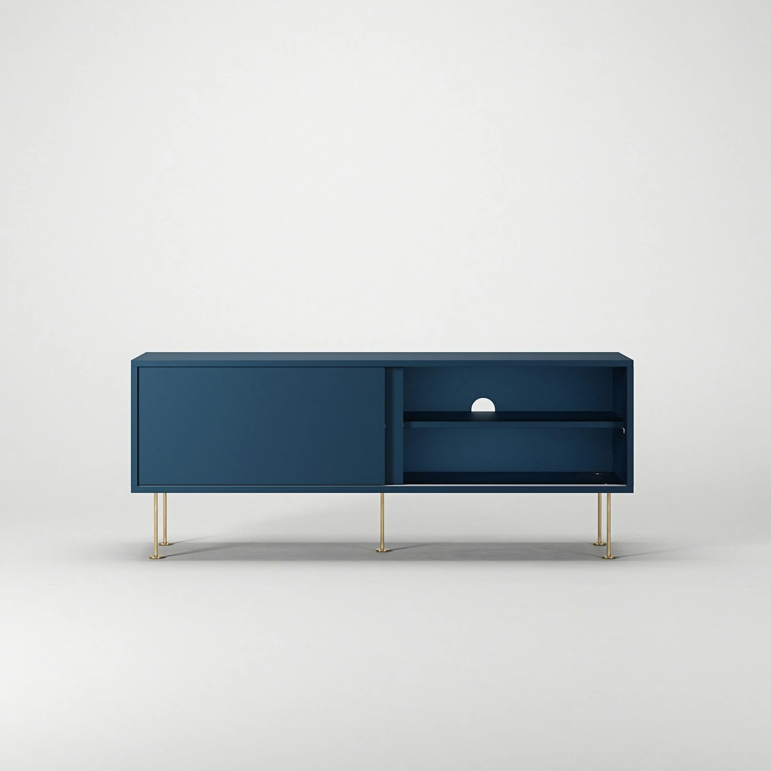 Vogue Mediakast Met Poten 136 Cm, Donkerblauw / Messing 7 Vogue Mediakast Met Poten 136 Cm, Donkerblauw / Messing - Afbeelding 5