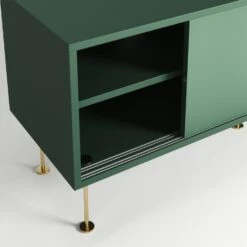 Vogue Mediakast Met Poten 136 Cm, Groen / Messing -Meubelwinkel decotique vogue mediakast met poten 136 cm 55