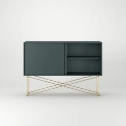 Vogue Sideboard 136H, Grey/2G/Brass -Meubelwinkel decotique vogue sideboard 136 with frame stand 272