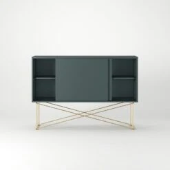 Vogue Sideboard 136H, Grey/2G/Brass -Meubelwinkel decotique vogue sideboard 136 with frame stand 273