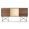 Vogue Sideboard 180H, Walnut/2W1B/Black 2 Vogue Sideboard 180H, Walnut/2W1B/Black -Meubelwinkel decotique vogue sideboard 180 one brass door frame stand 112