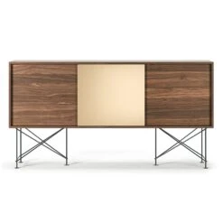 Vogue Sideboard 180H, Walnut/2W1B/Black