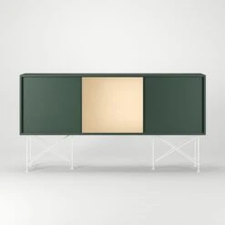 Vogue Sideboard 180H, Green/2G1B/White -Meubelwinkel decotique vogue sideboard 180 one brass door frame stand 250