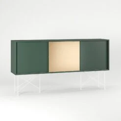 Vogue Sideboard 180H, Green/2G1B/White -Meubelwinkel decotique vogue sideboard 180 one brass door frame stand 251