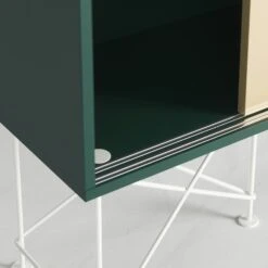 Vogue Sideboard 180H, Green/2G1B/White -Meubelwinkel decotique vogue sideboard 180 one brass door frame stand 252