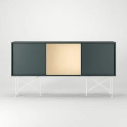 Vogue Sideboard 180H, Grey/2G1B/White -Meubelwinkel decotique vogue sideboard 180 one brass door frame stand 280