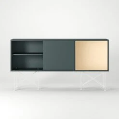 Vogue Sideboard 180H, Grey/2G1B/White -Meubelwinkel decotique vogue sideboard 180 one brass door frame stand 283
