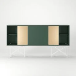 Vogue Sideboard 180H, Green/1G2B/White -Meubelwinkel decotique vogue sideboard 180 two brass doors frame stand 207