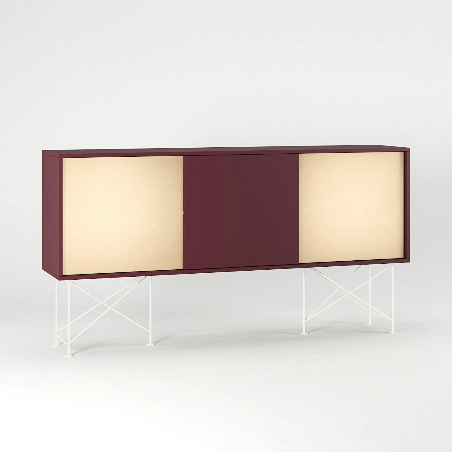 Vogue Sideboard 180H, Wine Red/1WR2B/White 5 Vogue Sideboard 180H, Wine Red/1WR2B/White - Afbeelding 3