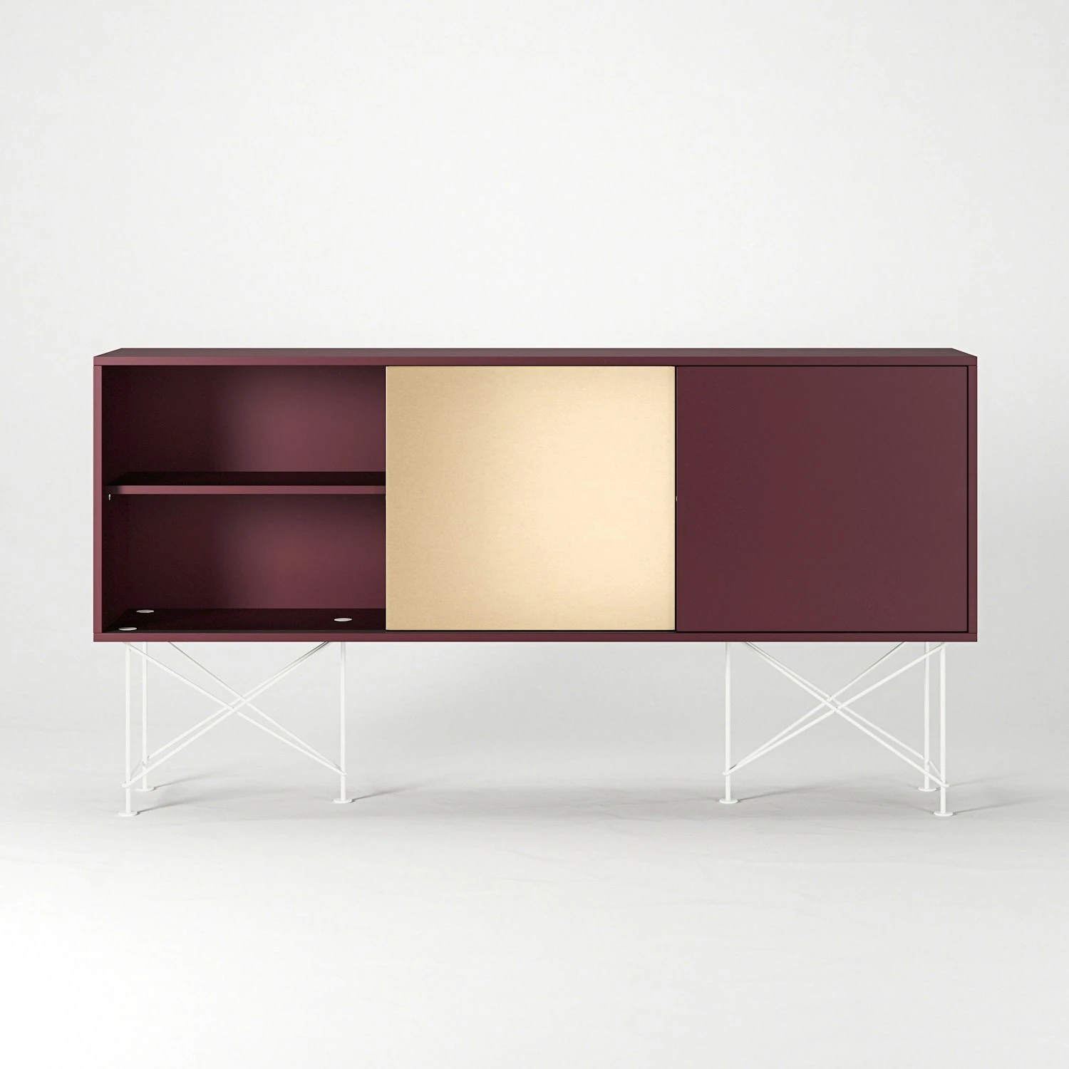 Vogue Sideboard 180H, Wine Red/1WR2B/White 7 Vogue Sideboard 180H, Wine Red/1WR2B/White - Afbeelding 5
