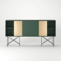 Vogue Sideboard 180H, Green/1G2B/Black 13 Vogue Sideboard 180H, Green/1G2B/Black -Meubelwinkel decotique vogue sideboard 180 two brass doors frame stand 285