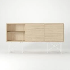 Vogue Sideboard 180H, White Oak/3WO/White -Meubelwinkel decotique vogue sideboard 180 with frame stand 212
