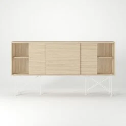 Vogue Sideboard 180H, White Oak/3WO/White -Meubelwinkel decotique vogue sideboard 180 with frame stand 213
