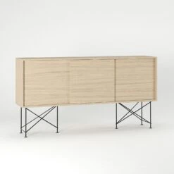 Vogue Sideboard 180H, White Oak/3WO/Black 10 Vogue Sideboard 180H, White Oak/3WO/Black -Meubelwinkel decotique vogue sideboard 180 with frame stand 234
