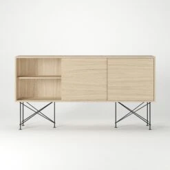 Vogue Sideboard 180H, White Oak/3WO/Black 12 Vogue Sideboard 180H, White Oak/3WO/Black -Meubelwinkel decotique vogue sideboard 180 with frame stand 236
