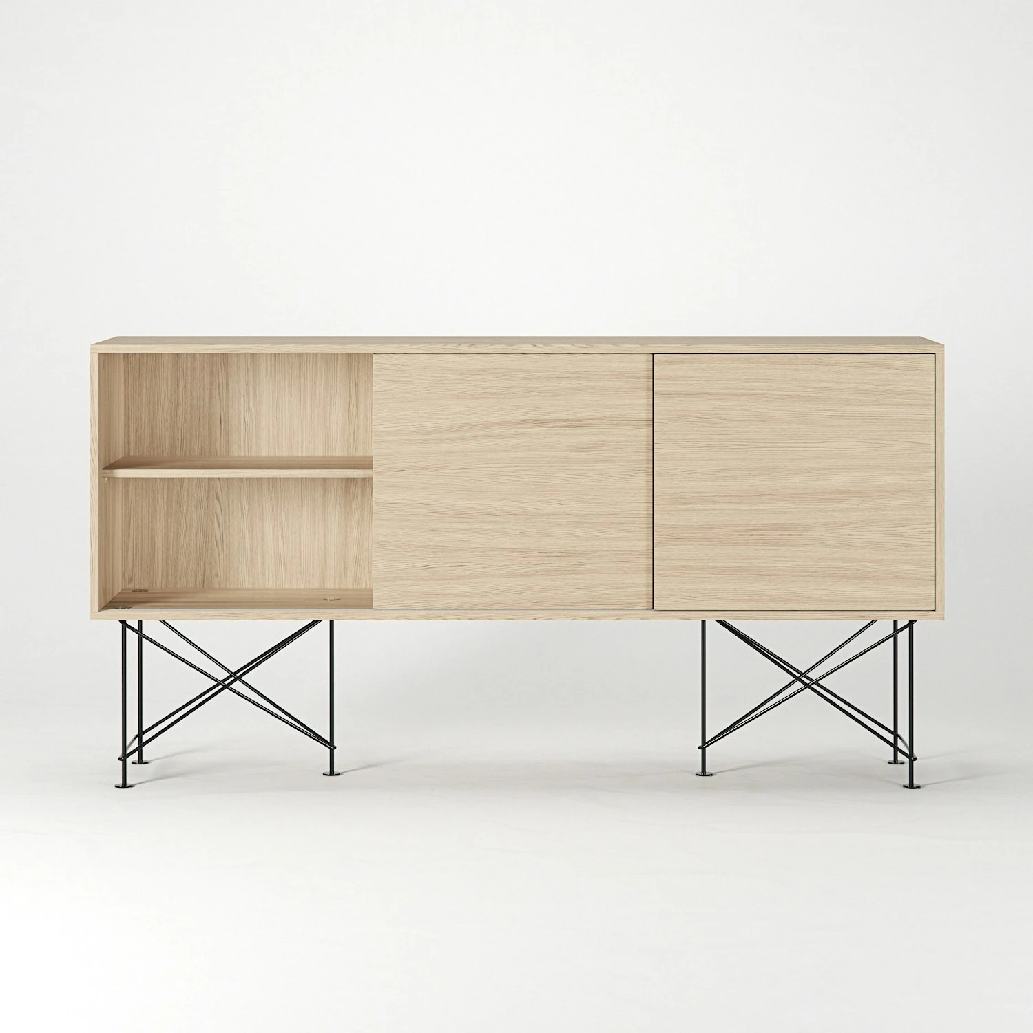 Vogue Sideboard 180H, White Oak/3WO/Black 7 Vogue Sideboard 180H, White Oak/3WO/Black - Afbeelding 5
