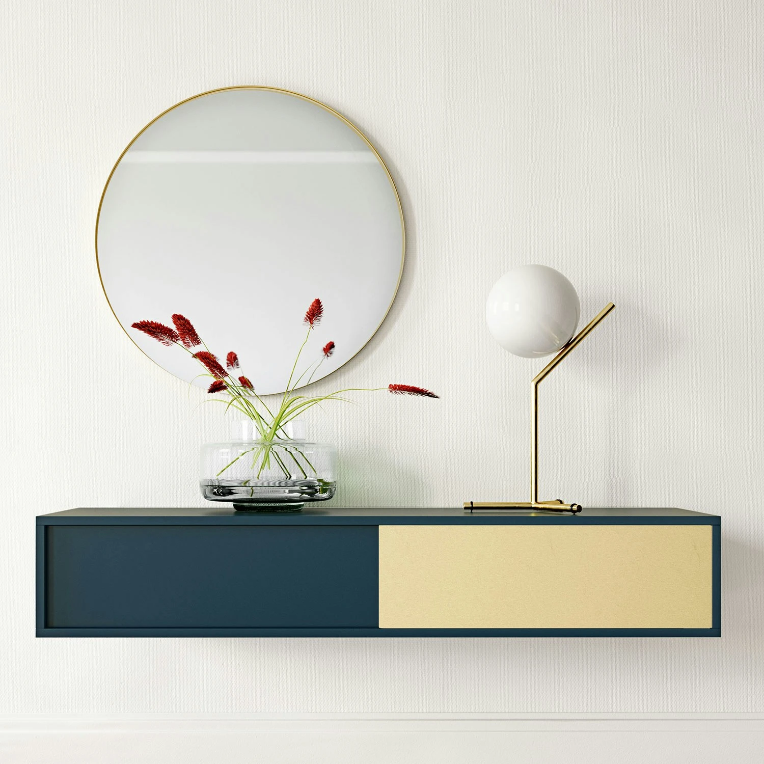 Vogue Wall Cabinet Petite 136, Darkblue/Brass 5 Vogue Wall Cabinet Petite 136, Darkblue/Brass - Afbeelding 3