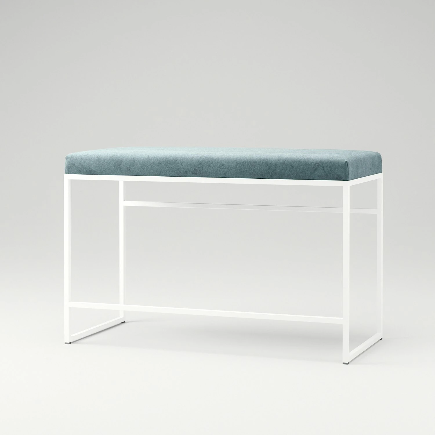 Bank Wit / Fluweel Petrol 5 Bank Wit / Fluweel Petrol - Afbeelding 3