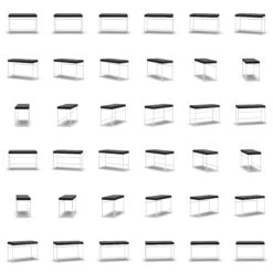 Bank, Wit / Zwart Leer -Meubelwinkel department bank wit 69