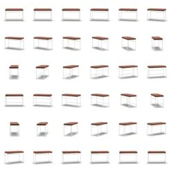 Bank, Wit / Bruin Leer -Meubelwinkel department bank wit 75