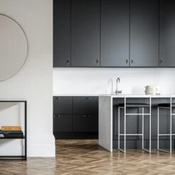 Barkruk Met Rugleuning 90 Cm, Wit / Zwart Leer -Meubelwinkel department bar stool with backrest 90 cm 19