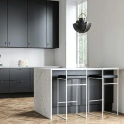 Barkruk Met Rugleuning 90 Cm, Wit / Zwart Leer -Meubelwinkel department bar stool with backrest 90 cm 20