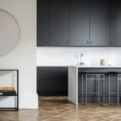 Barkruk Zonder Rugleuning 77 Cm, Grijs / Zwart Fluweel -Meubelwinkel department bar stool without backrest 77 cm 27