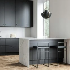 Barkruk Met Rugleuning 80 Cm, Zwart / Zwart Leer -Meubelwinkel department barkruk laag hoog rugleuning 86