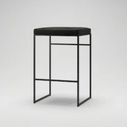 Barkruk Zonder Rugleuning 67 Cm, Zwart / Zwart Fluweel -Meubelwinkel department barkruk laag zonder rugleuning 118