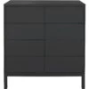 Edge Kast 8 Lades 86 X 38 X 89, Zwart -Meubelwinkel englesson edge chest of drawers 8 drawers 86x38x89 4