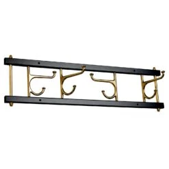 Decorative Hook Rail Maxi 4, Black / Brass