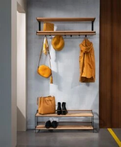 Tamburin Schoenenplank 60cm, Eiken / Zwart -Meubelwinkel essem design tamburin shoe shelf 60cm oak black 11