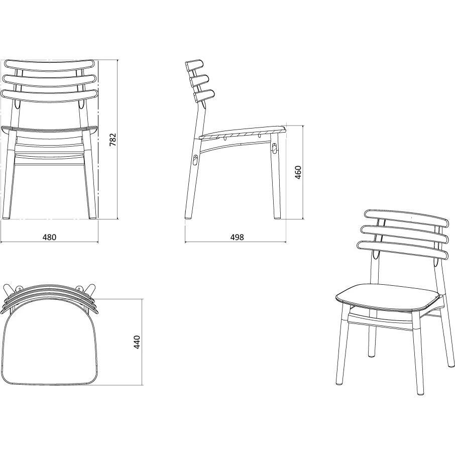 J48 Dining Chair , Black Painted Oak / Black Leather 6 J48 Dining Chair , Black Painted Oak / Black Leather - Afbeelding 4