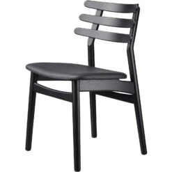 J48 Dining Chair , Black Painted Oak / Black Leather 7 J48 Dining Chair , Black Painted Oak / Black Leather -Meubelwinkel fdb mbler j48 dining chair 11